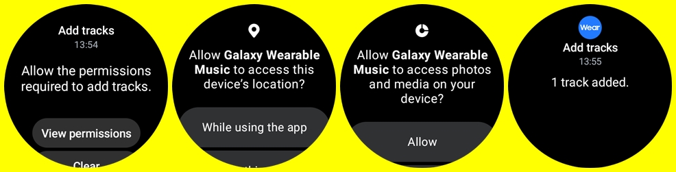 Allow music transfer to Galaxy Watch