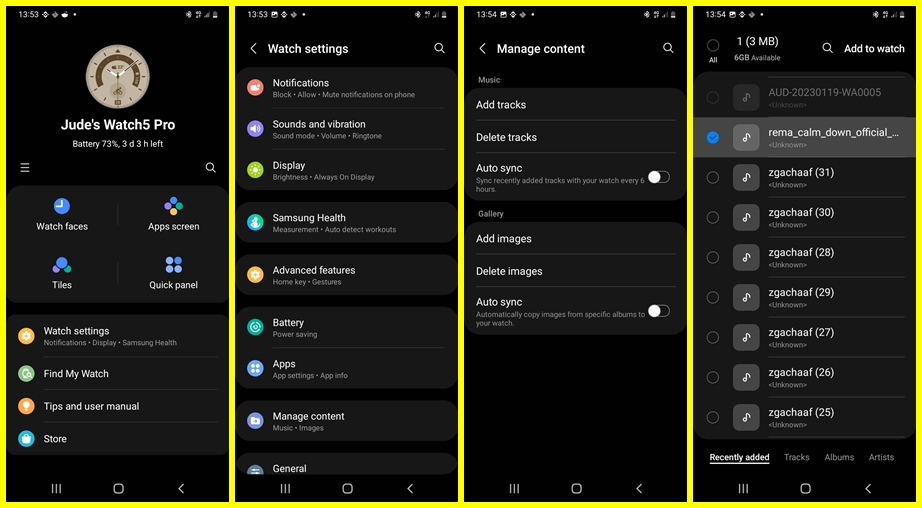 how to add personal music to Galaxy Watch 5