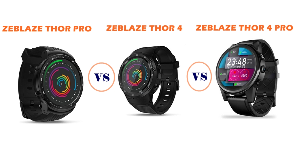 zeblaze thor pro vs thor 4 vs thor 4 pro compared