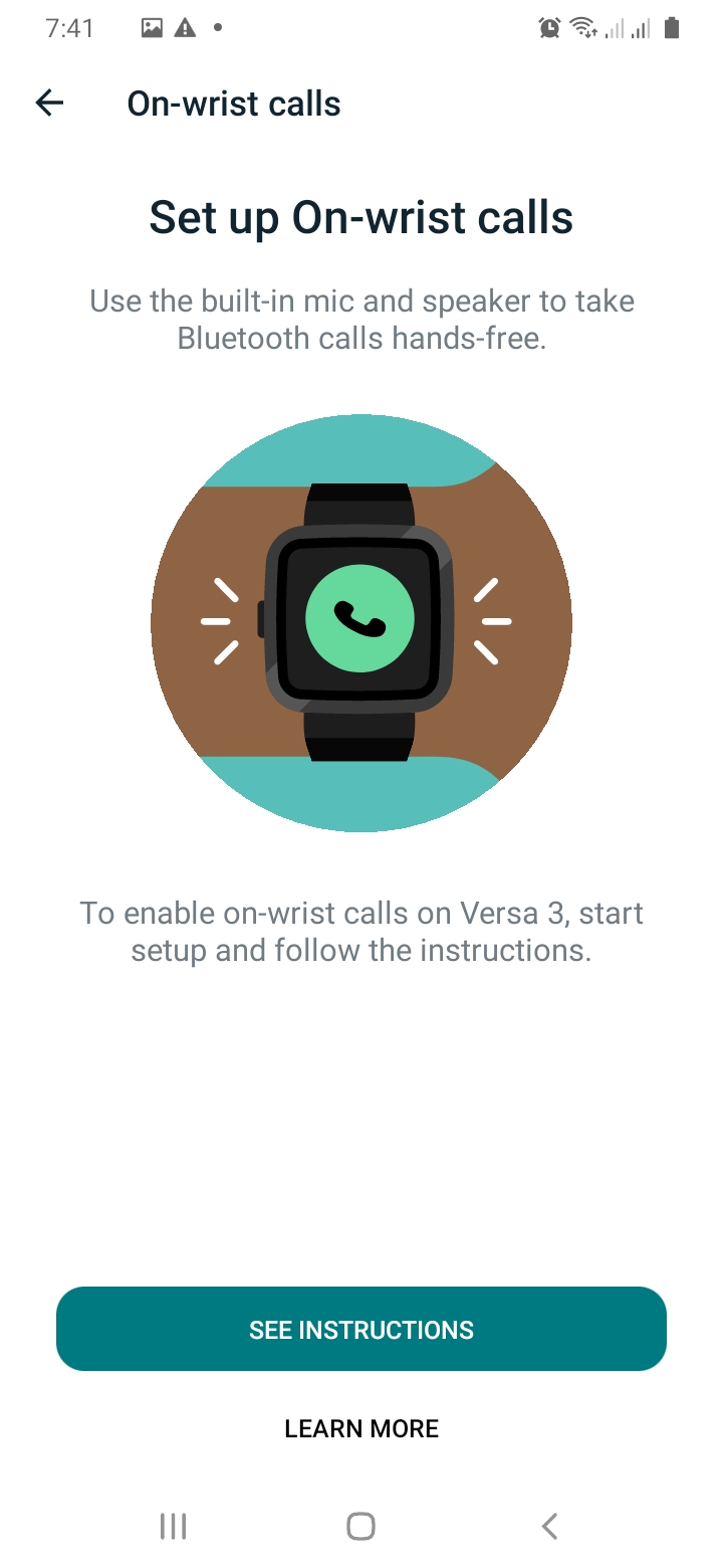 setup on-wrist calls for Fitbit Versa 3 and Sense