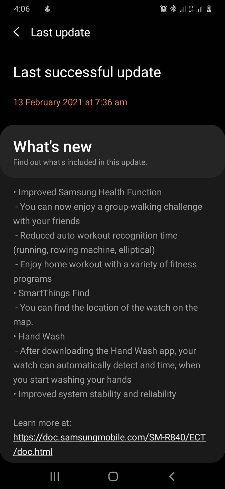 new update for alaxy Watch 3 and Active 2